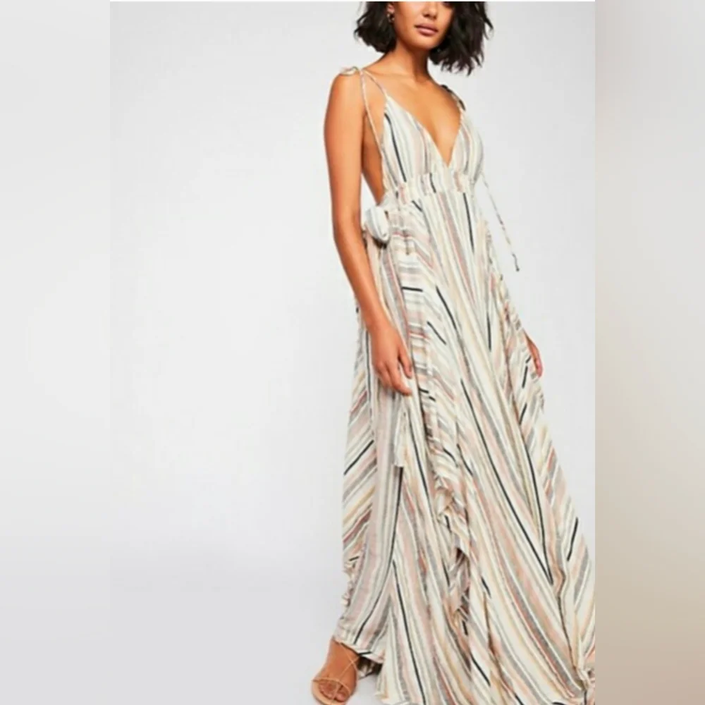 RARE!!!! FREE PEOPLE Tropical Heat | Striped Maxi Dress - Picture 2 of 9